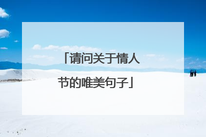 请问关于情人节的唯美句子