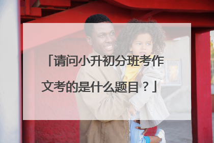请问小升初分班考作文考的是什么题目?