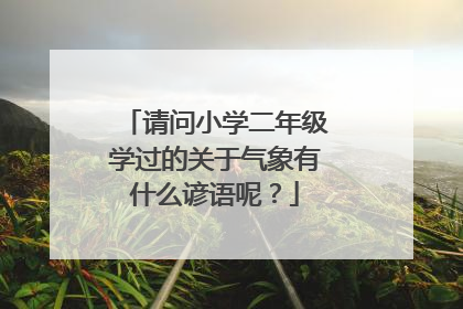 请问小学二年级学过的关于气象有什么谚语呢？