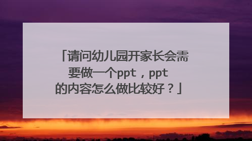 请问幼儿园开家长会需要做一个ppt,ppt的内容怎么做比较好?