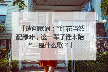 请问歌词：“红花当然配绿叶，这一辈子谁来陪”……是什么歌？