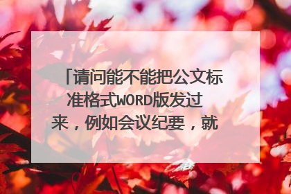 请问能不能把公文标准格式WORD版发过来，例如会议纪要，就是直接编辑那种。