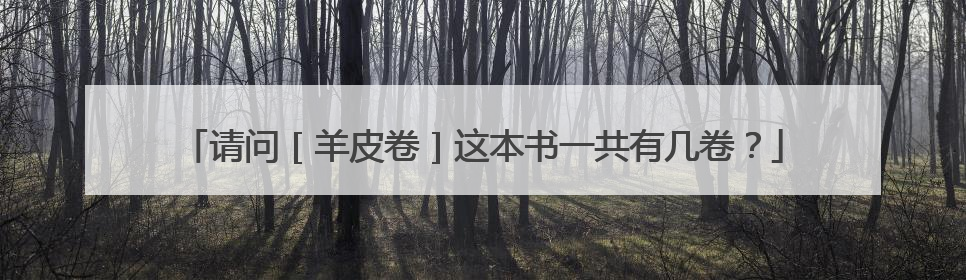 请问［羊皮卷］这本书一共有几卷？