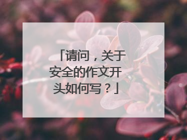 请问，关于安全的作文开头如何写？