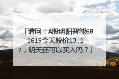请问:A股明阳智能601615今天股价13.12,明天还可以买入吗?