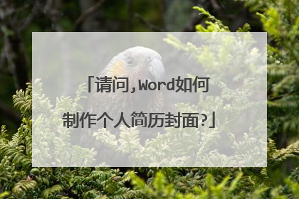 请问,Word如何制作个人简历封面?