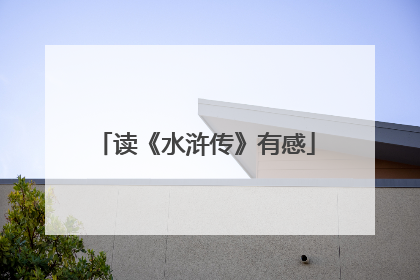 读《水浒传》有感