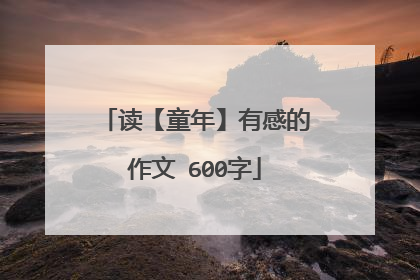 读【童年】有感的作文 600字