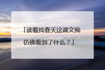 读着找春天这课文我仿佛看到了什么？