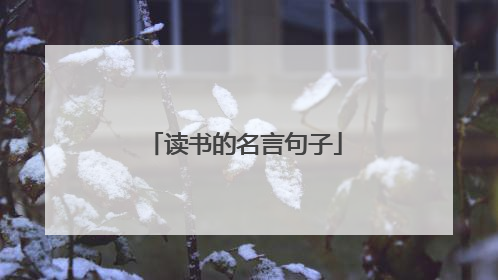 读书的名言句子