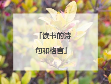 读书的诗句和格言