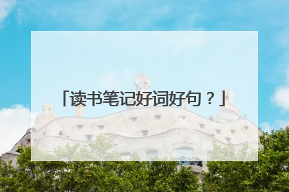 读书笔记好词好句?