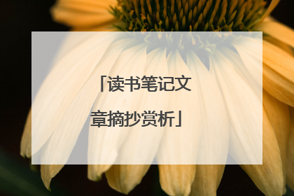 读书笔记文章摘抄赏析