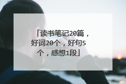读书笔记20篇，好词20个，好句5个，感想1段