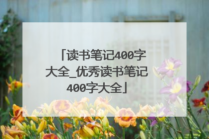 读书笔记400字大全_优秀读书笔记400字大全
