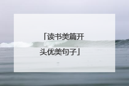 读书美篇开头优美句子