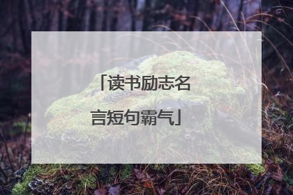 读书励志名言短句霸气