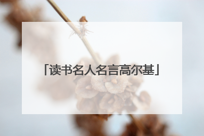 读书名人名言高尔基