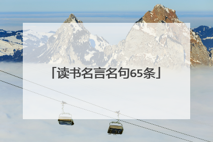 读书名言名句65条