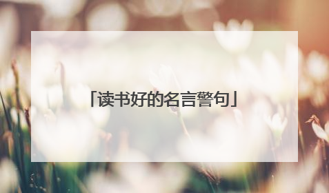 读书好的名言警句