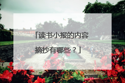 读书小报的内容摘抄有哪些?