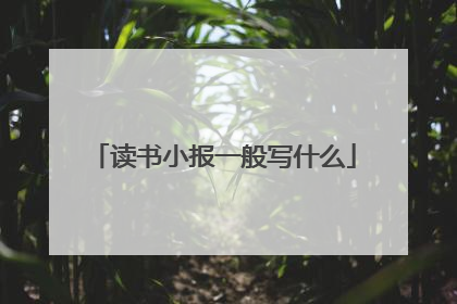 读书小报一般写什么