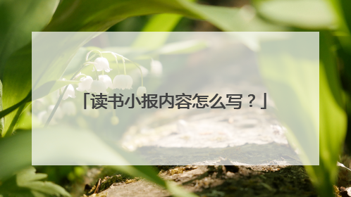读书小报内容怎么写？