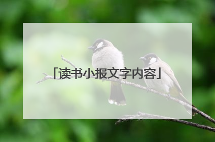读书小报文字内容