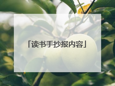 读书手抄报内容