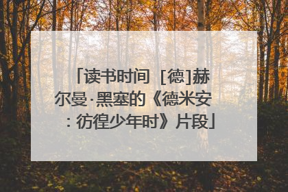 读书时间‖[德]赫尔曼·黑塞的《德米安：彷徨少年时》片段