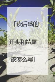 读后感的开头和结尾该怎么写