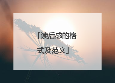 读后感的格式及范文
