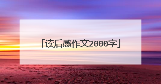 读后感作文2000字