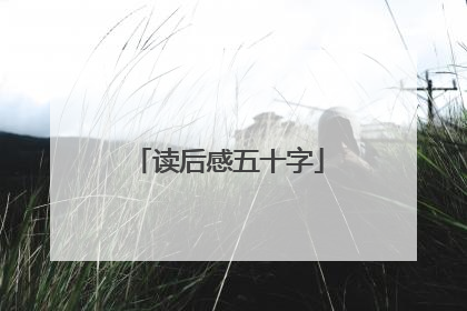 读后感五十字