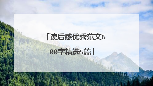 读后感优秀范文600字精选5篇