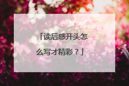 读后感开头怎么写才精彩？