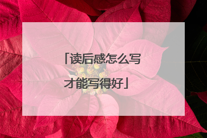 读后感怎么写才能写得好