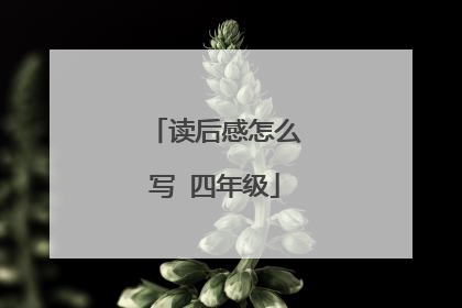 读后感怎么写 四年级