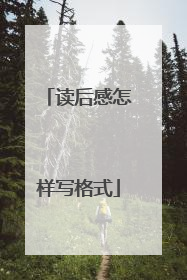 读后感怎样写格式