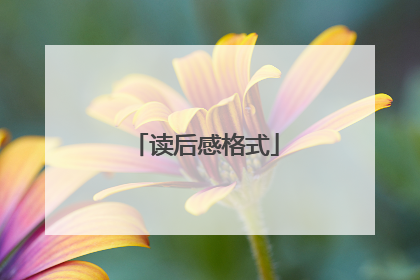 读后感格式