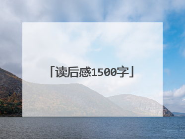 读后感1500字