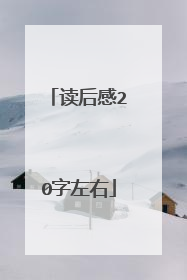 读后感20字左右