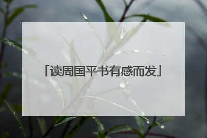读周国平书有感而发