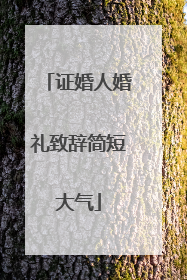 证婚人婚礼致辞简短大气