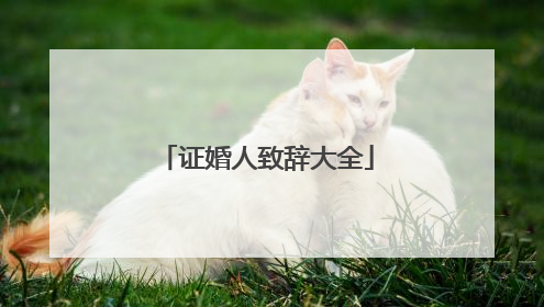 证婚人致辞大全