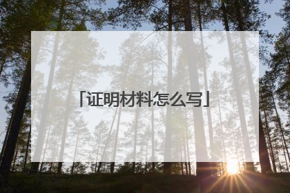 证明材料怎么写