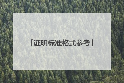 证明标准格式参考
