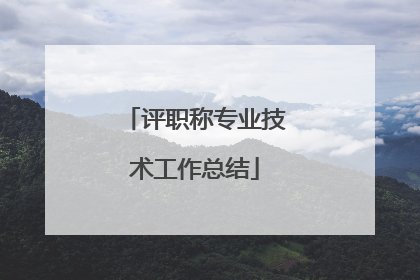 评职称专业技术工作总结