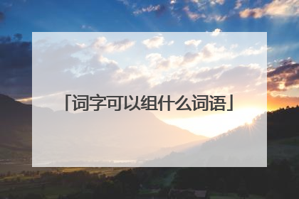 词字可以组什么词语