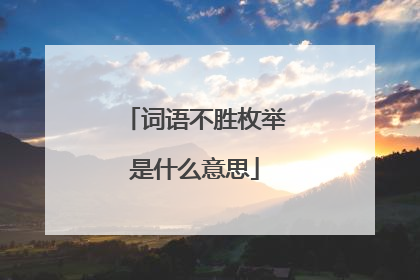 词语不胜枚举是什么意思